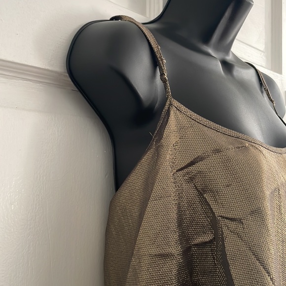 Elizabeth & James Metallic Gold Cocktail Dress Size L - Picture 5 of 13